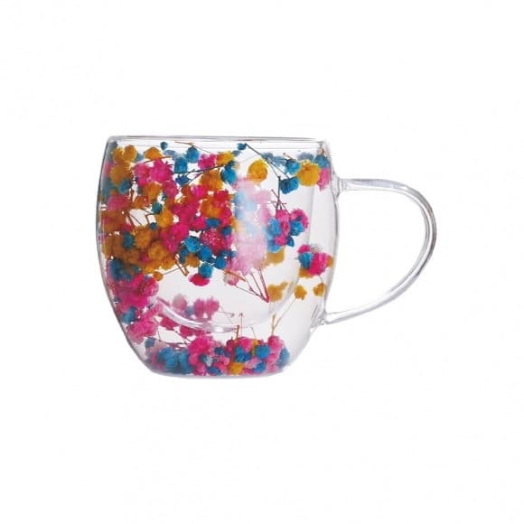 Caneca Xicara Borossilicato Camelia parede dupla 250 ML