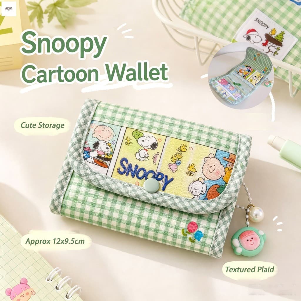 Bolsa De Moedas Fofa Do Snoopy Cartoon-Armazenamento Ins Para Cartões Bancários De Refeição Identificação