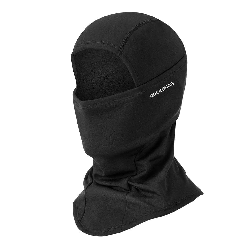 ROCKBROS aquecedor de pescoço de inverno, balaclava forrada, quente, respirável e elástica, para esqui, ciclismo e moto, masculino (preto)