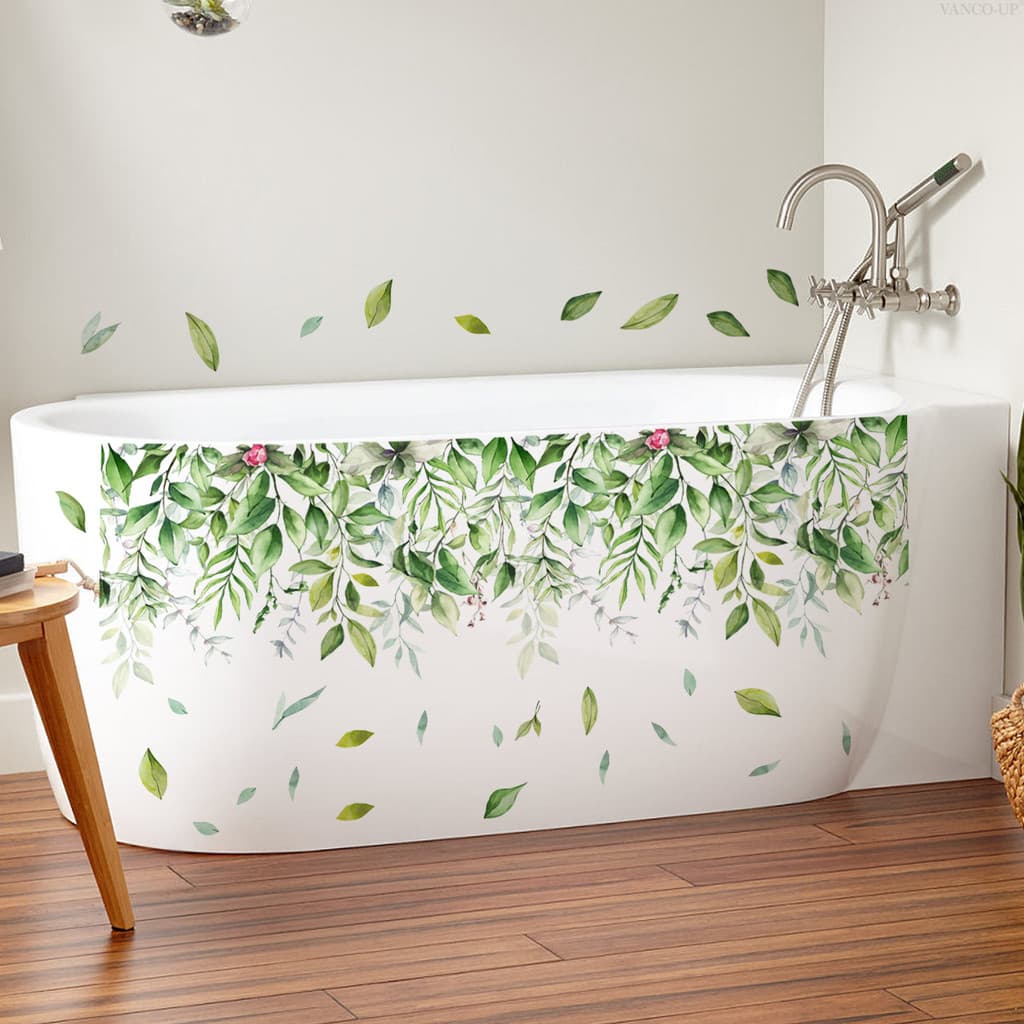 Adesivos de parede plantas verdes flores videira adesivos de parede sala de estar quarto banheiro casa fundo decoração a