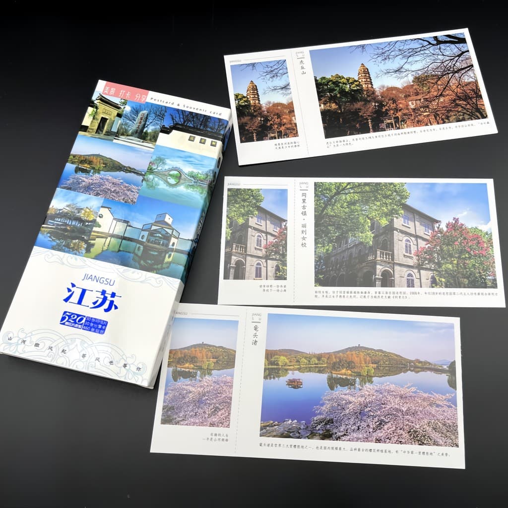 Coleção Jiangsu Nanjing Suzhou Yangzhou Wuxi Zhen Jiangchazhou Cidade Paisagem Cartão Postal Cartão de Lembrança Turísti