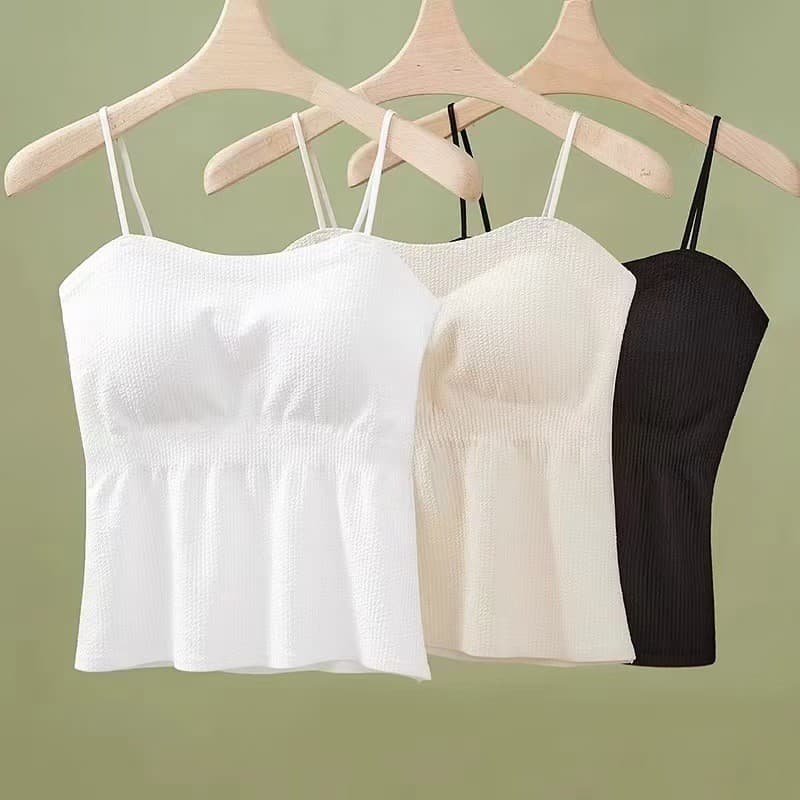 Mais fino olhar plissado camisola feminina interior verão estilo fino bonito sutiã traseiro de uma peça roupa interior c