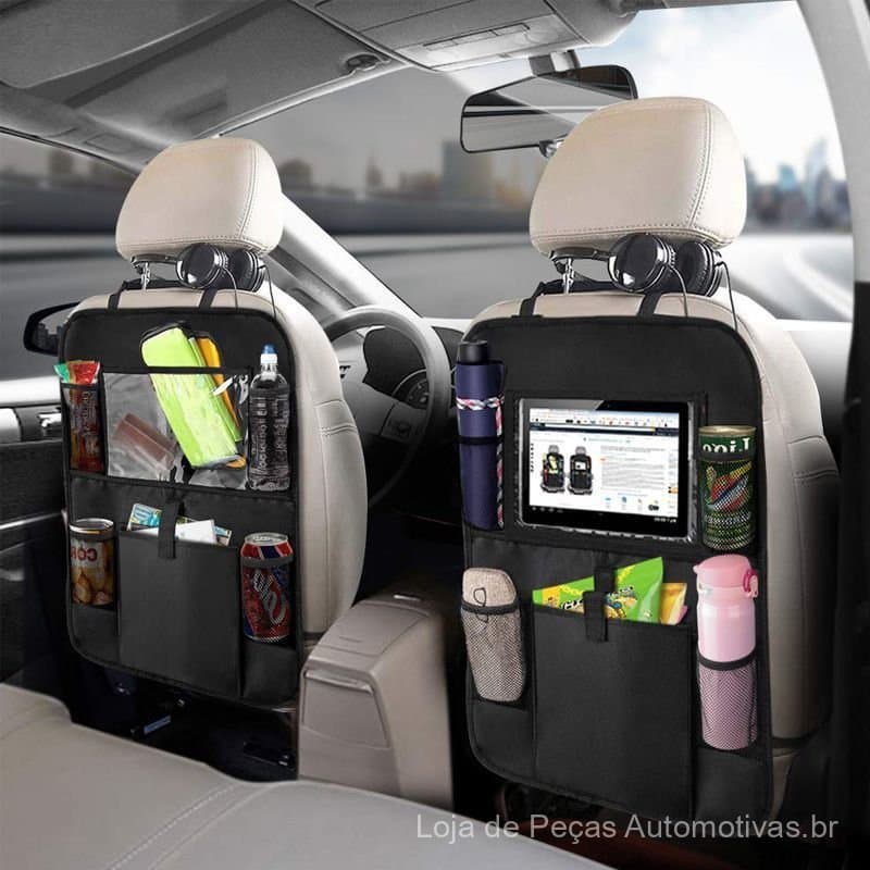 Bolsa anti-impacto, bolsa de armazenamento para carro, organizador de tecido Oxford para encosto de banco, suporte para
