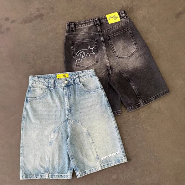 Shorts jeans lavados estilo Harajuku, soltinhos, bordados, de verão, estilo casual retrô americano e europeu, tendência.
