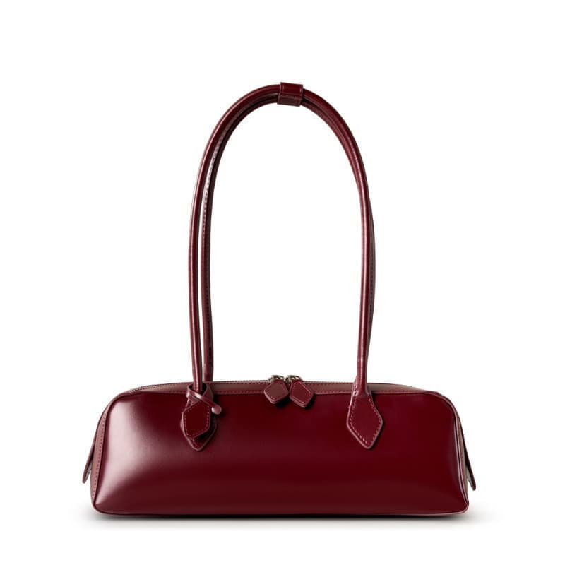 design De Nicho Feminino Ombro Único Grande Capacidade Bolsa Nas Axilas Longa Baguete Vermelha Feminina