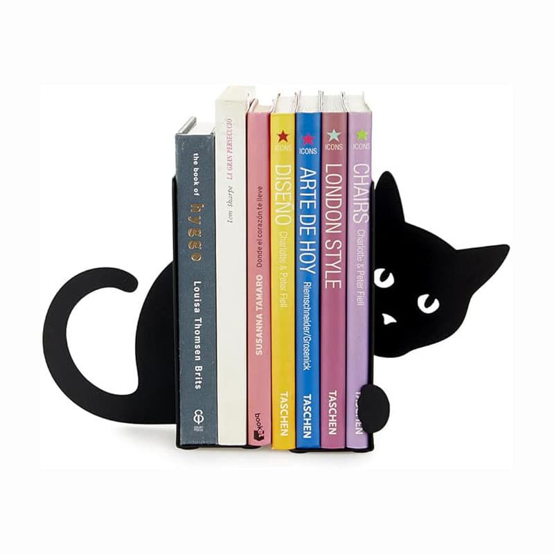 Suportes Para Livros De Metal De Gato Bonito , Rolhas Decorativas De Silhueta 3D , De Resistentes Antiderrapantes Mesa D