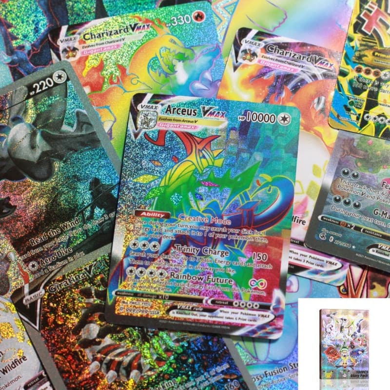 Pokémon Glory Pack: Kit de Cartas Ultra Raras Brilhantes Vmax/Vstar/GX/Mega, 20-100 peças 553J C8OY