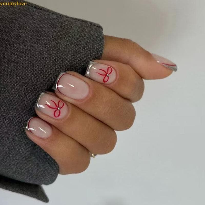 youmylove 24 Unidades Pontas Unhas Amêndoa Laço Para Prensa Falsas Artificiais