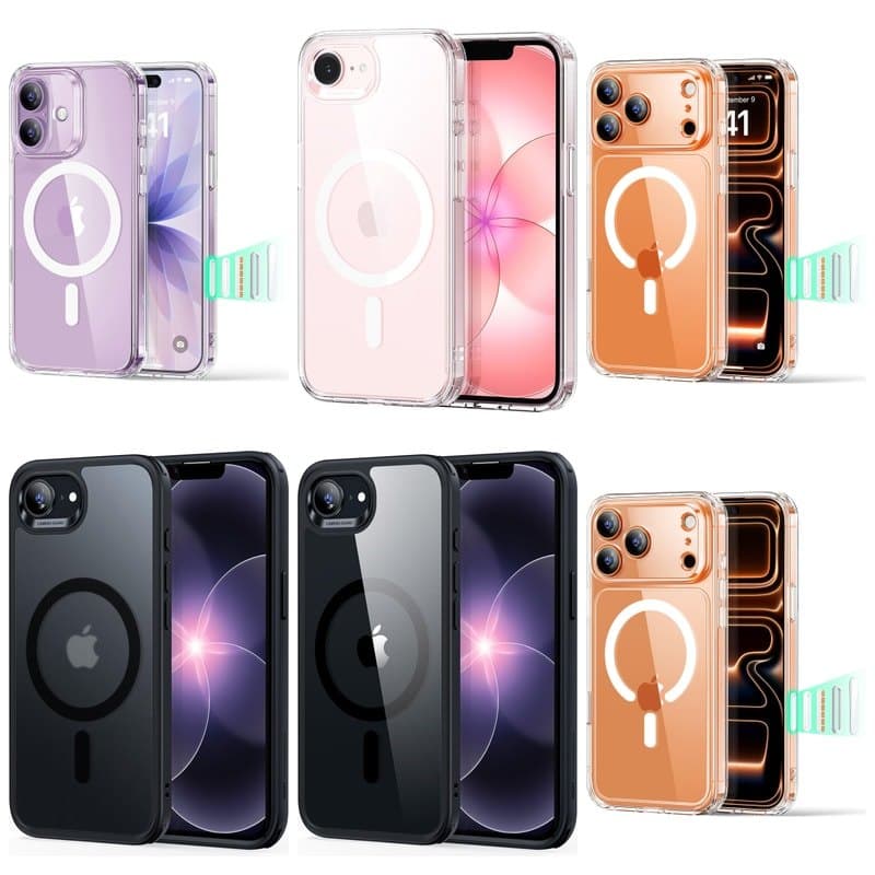 Capa Transparente com Anel Magnetico iPhone 17 17 Pro 17 Pro Max 17e Antiamarelamento Japao