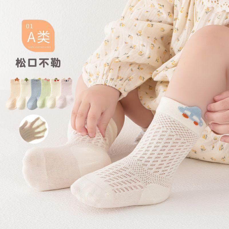 Meias para bebês recém-nascidos primavera verão malha fina tipo a meias de algodão desossadas 0 a 3 meses bebê tubo médi