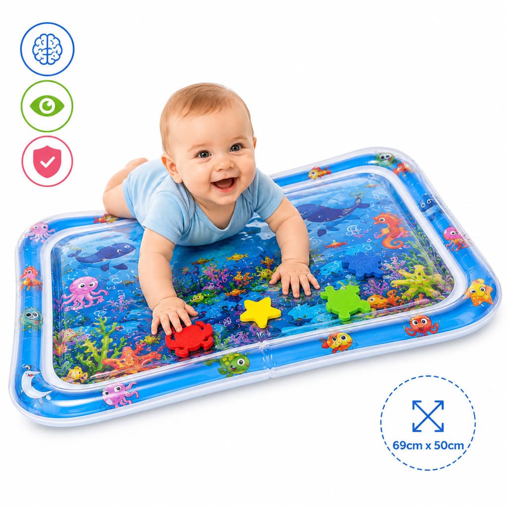 Tapete Infantil Bebê Inflável Água Atividades Sensorial Almofada