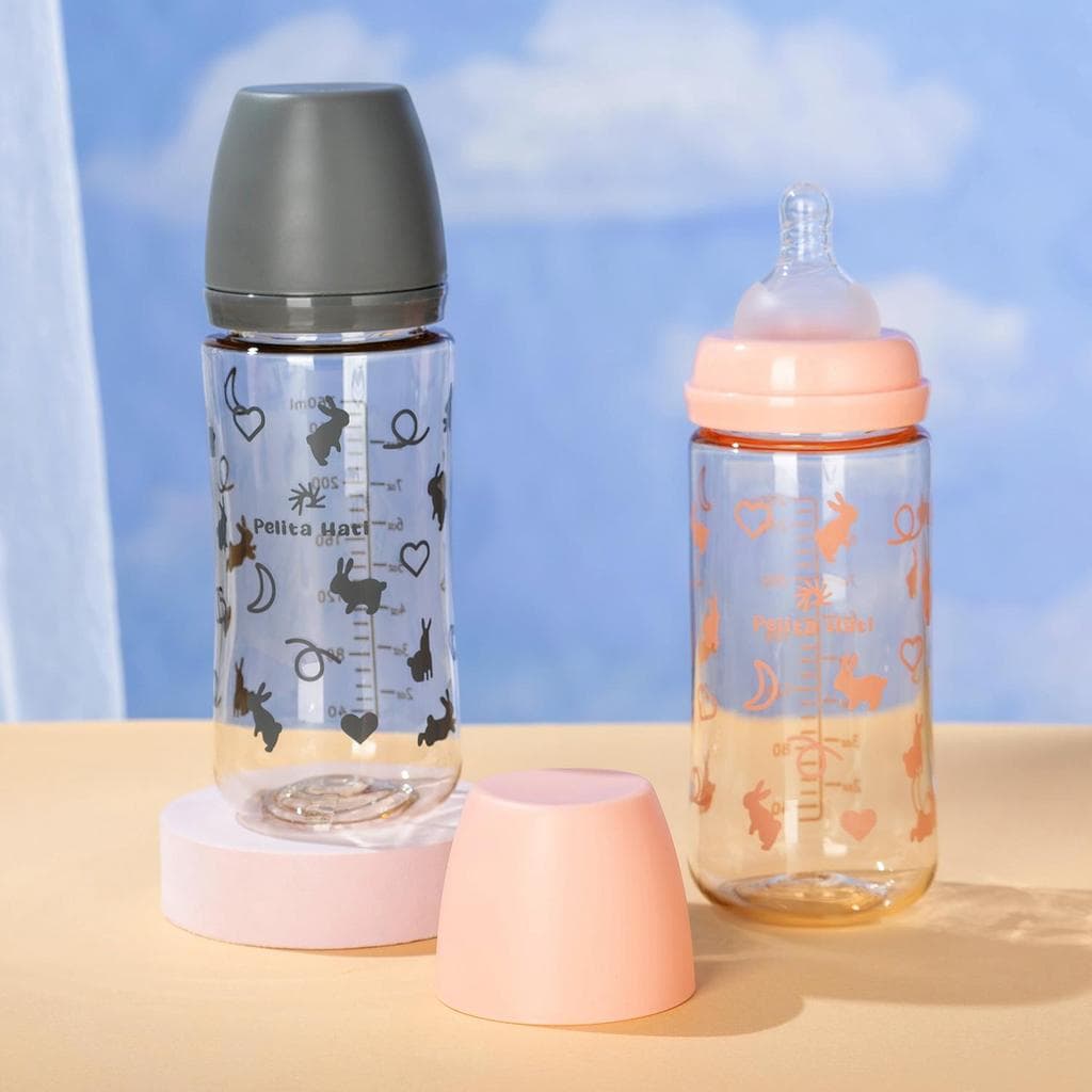 Garrafa De Alimentação De Pescoço Largo Durável PPSU 5CM , Chupeta De Silicone Colorida Pastel , Leite Para Bebê Botol S