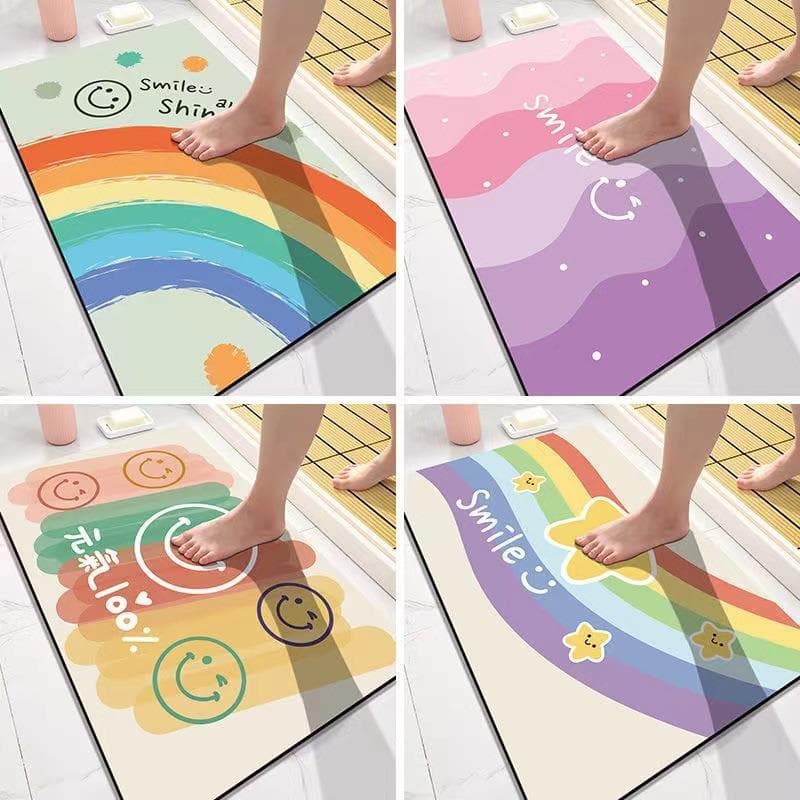 Casa de banho cozinha diatomáceas lama absorvente esteira dos desenhos animados estofamento porta do banheiro pequeno ta