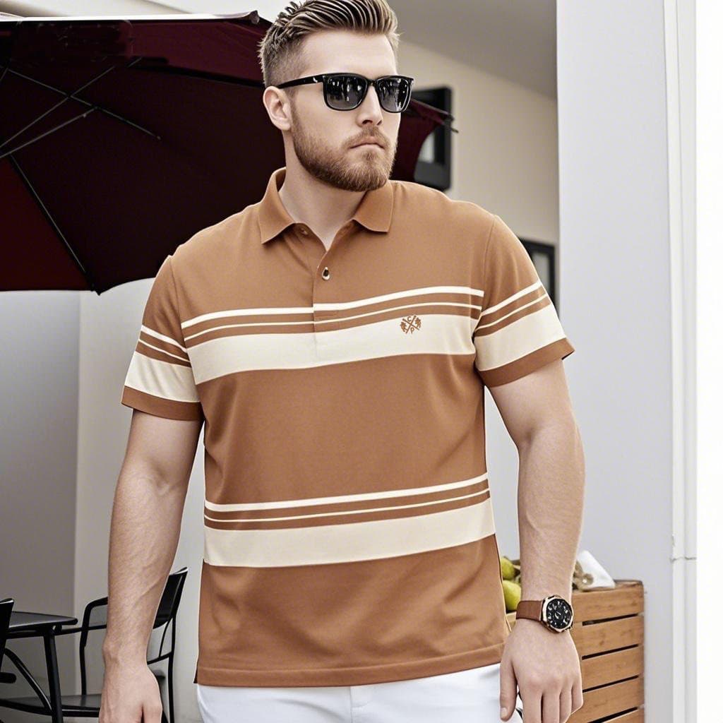 26 negócios lapela camiseta de manga curta masculina versão europeia verão estilo Hong Kong algodão listras largas Paul