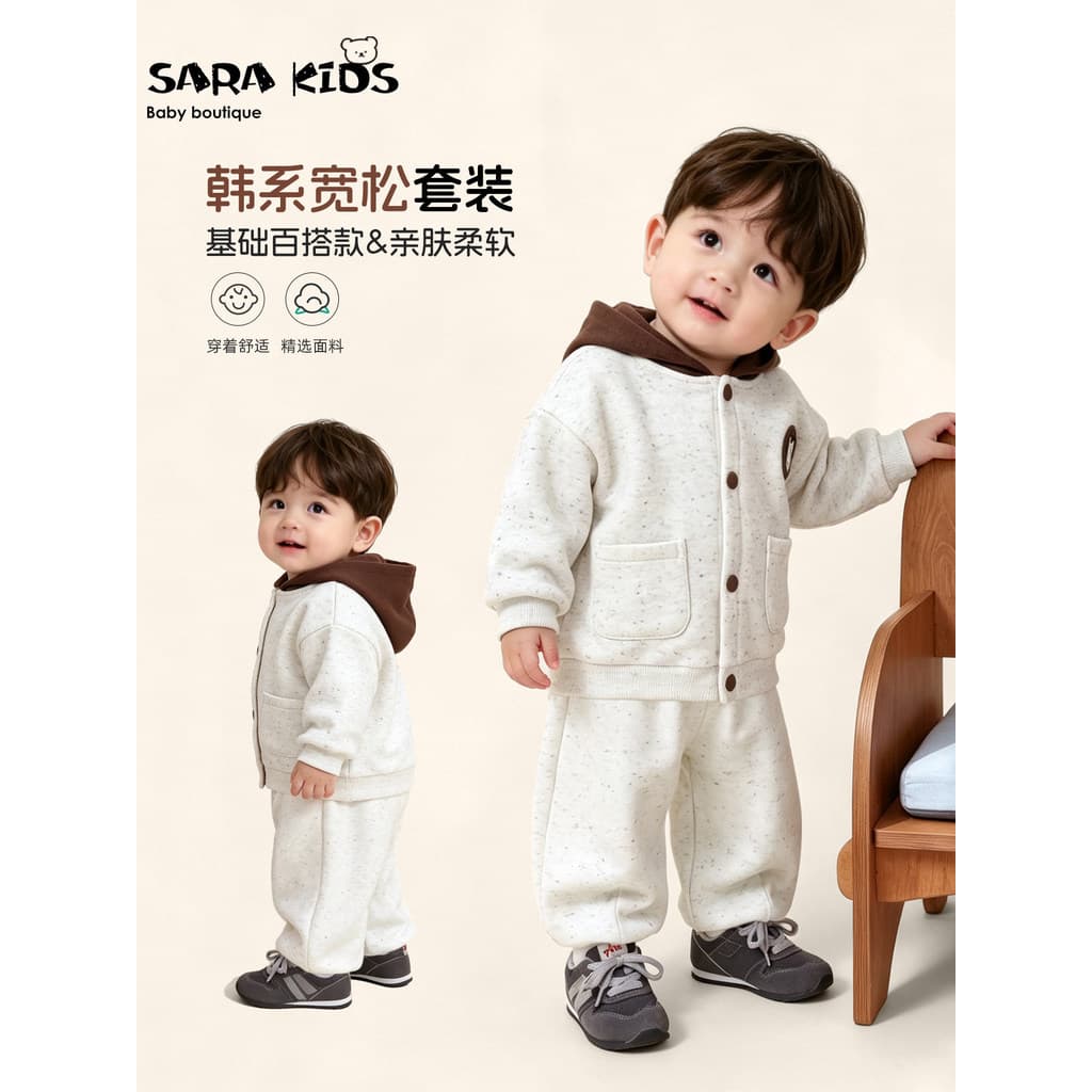 Outono meninos roupas moda moda bebê terno 2026 outono novo estilo crianças dividir terno de três peças roupas infantis