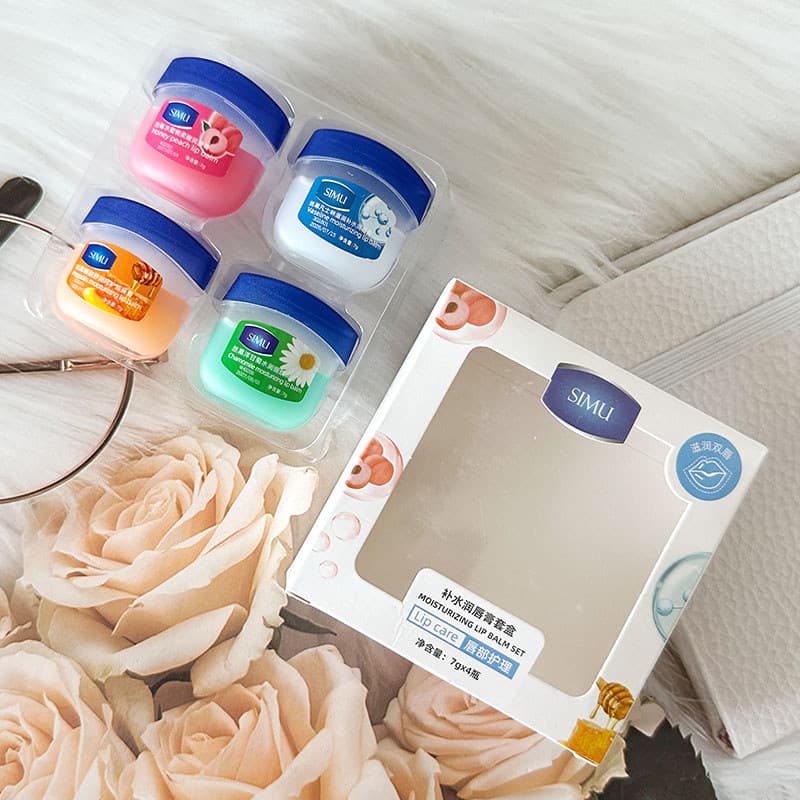Cortina de seda hidratante bálsamo labial conjunto pequeno frasco esfoliante Anti-secagem hidratante reparação máscara l