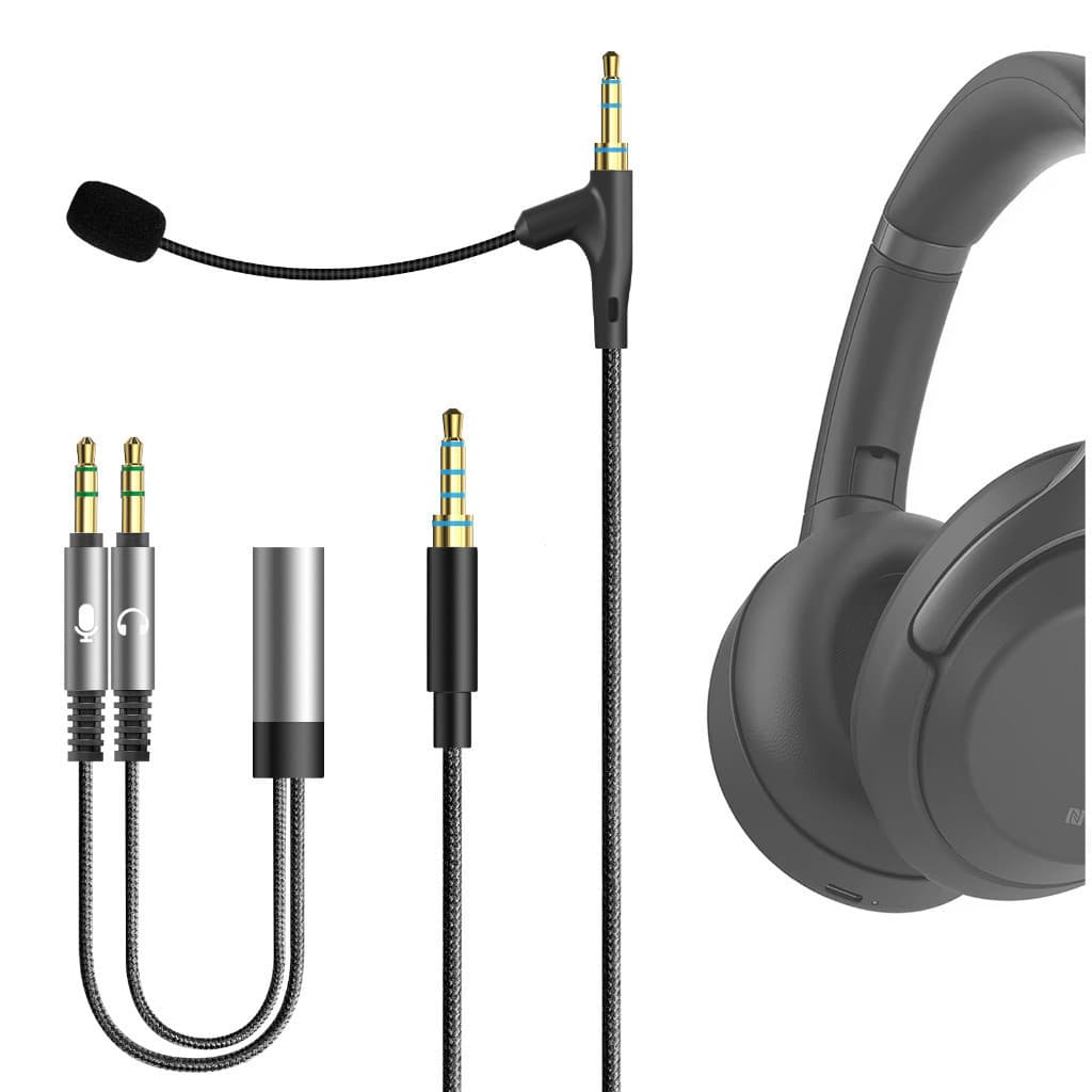 Cabo De Fone De Ouvido Geekria Com Microfone Boom Para Fones Sony WH-1000XM6 ULT900N WH1000XM5 WH1000XM4 , AUX Macho De