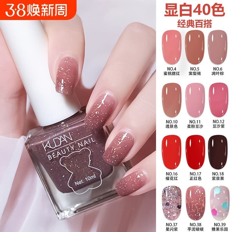 Novo estilo esmalte sem cozimento de secagem rápida esmalte de longa duração não rasgável gelo transparente quatro estaç