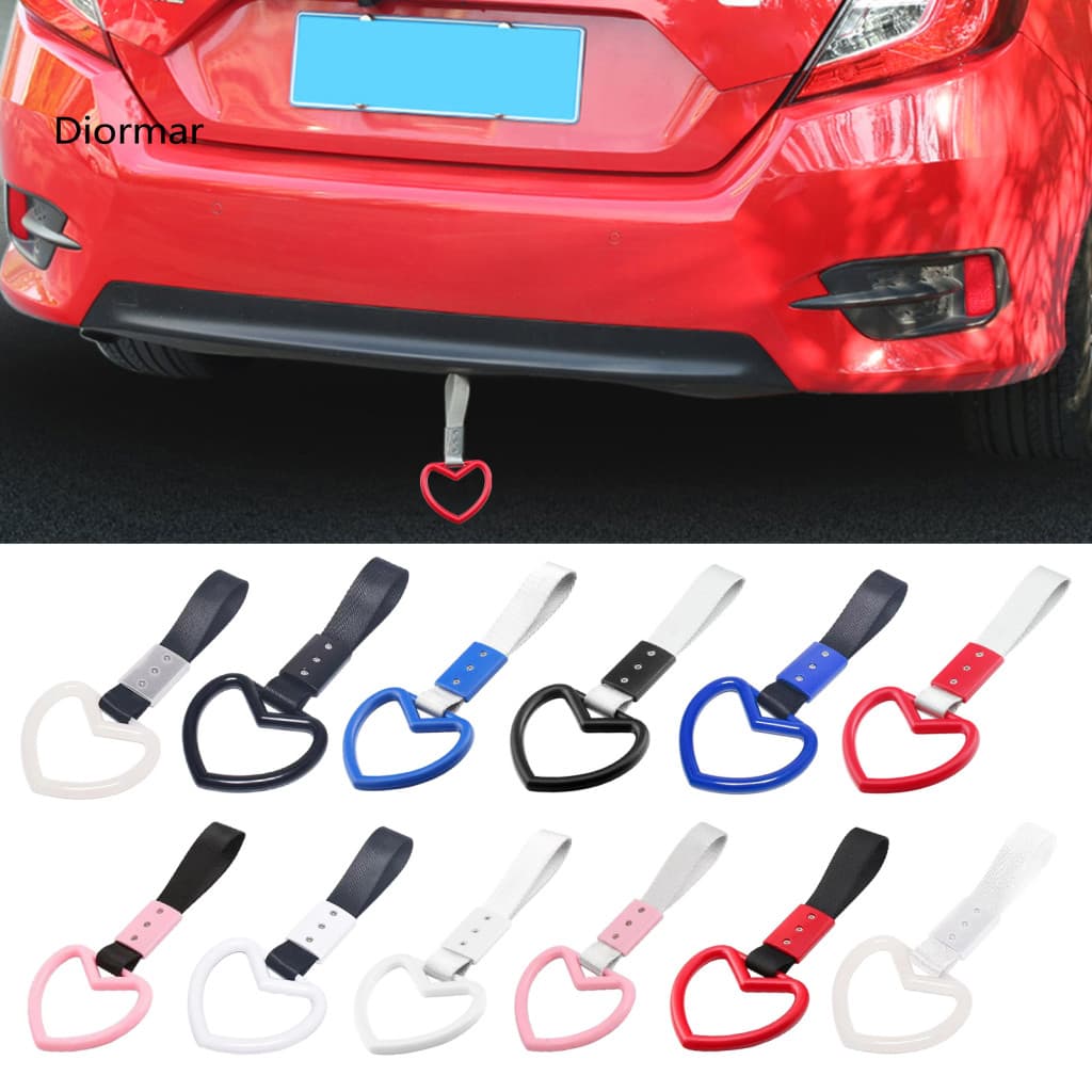 Stable Car Handle Grip Hard Wear-resistant Strap Glow Dark Heart Shape Straps Anti-static Rear Bumper Warning Ring Broke