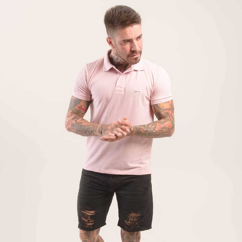 Camisa Polo Longuinni Rosa Claro
