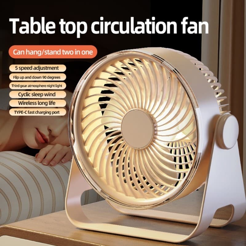 Ventilador Mojito De 3 Velocidades Com Carregamento USB E Operação Alimentada Por Bateria Para Uso Interno