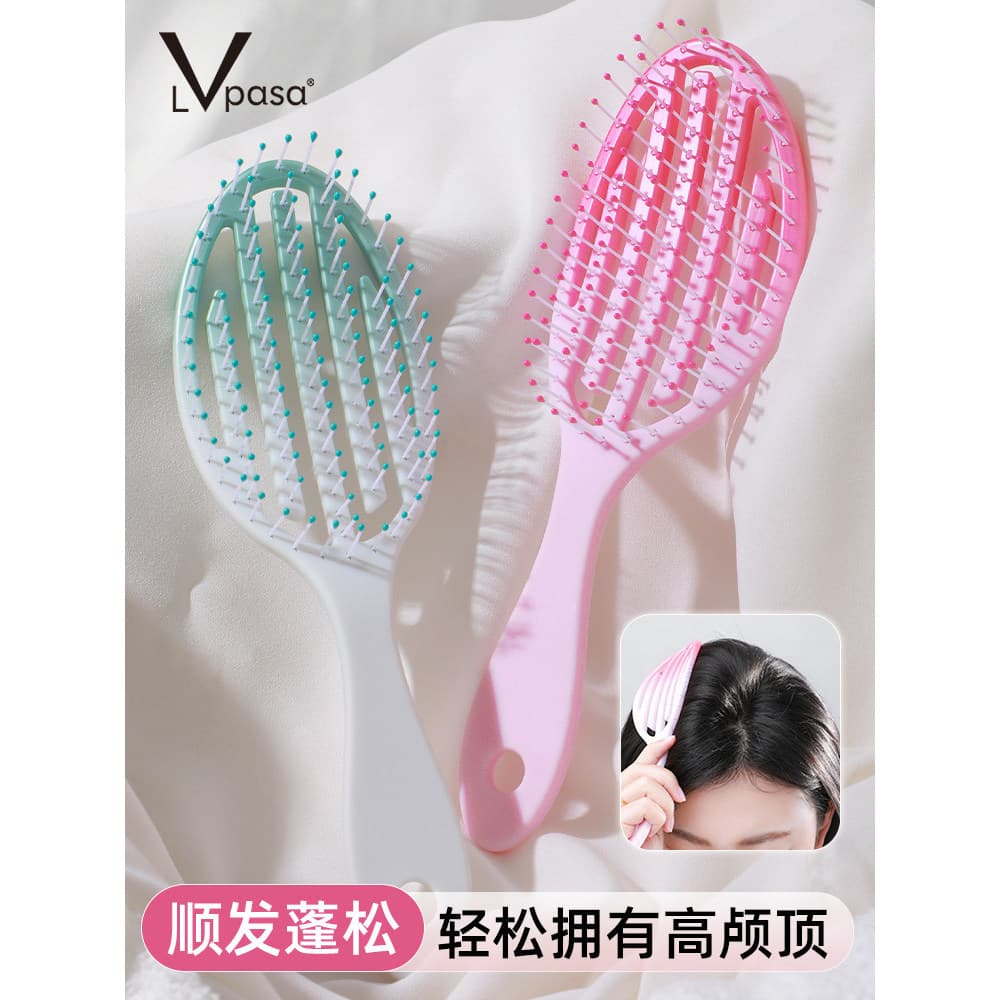 Flor de cerejeira pente de cabelo fofo Airbag almofada de ar pente fofo cabelo longo massagem pente cabelo encaracolado