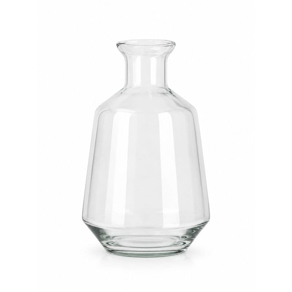 Vaso Bergamo de Vidro Transparente Decorativo Flores Arranjos Ornamentação Decoração Folhagens