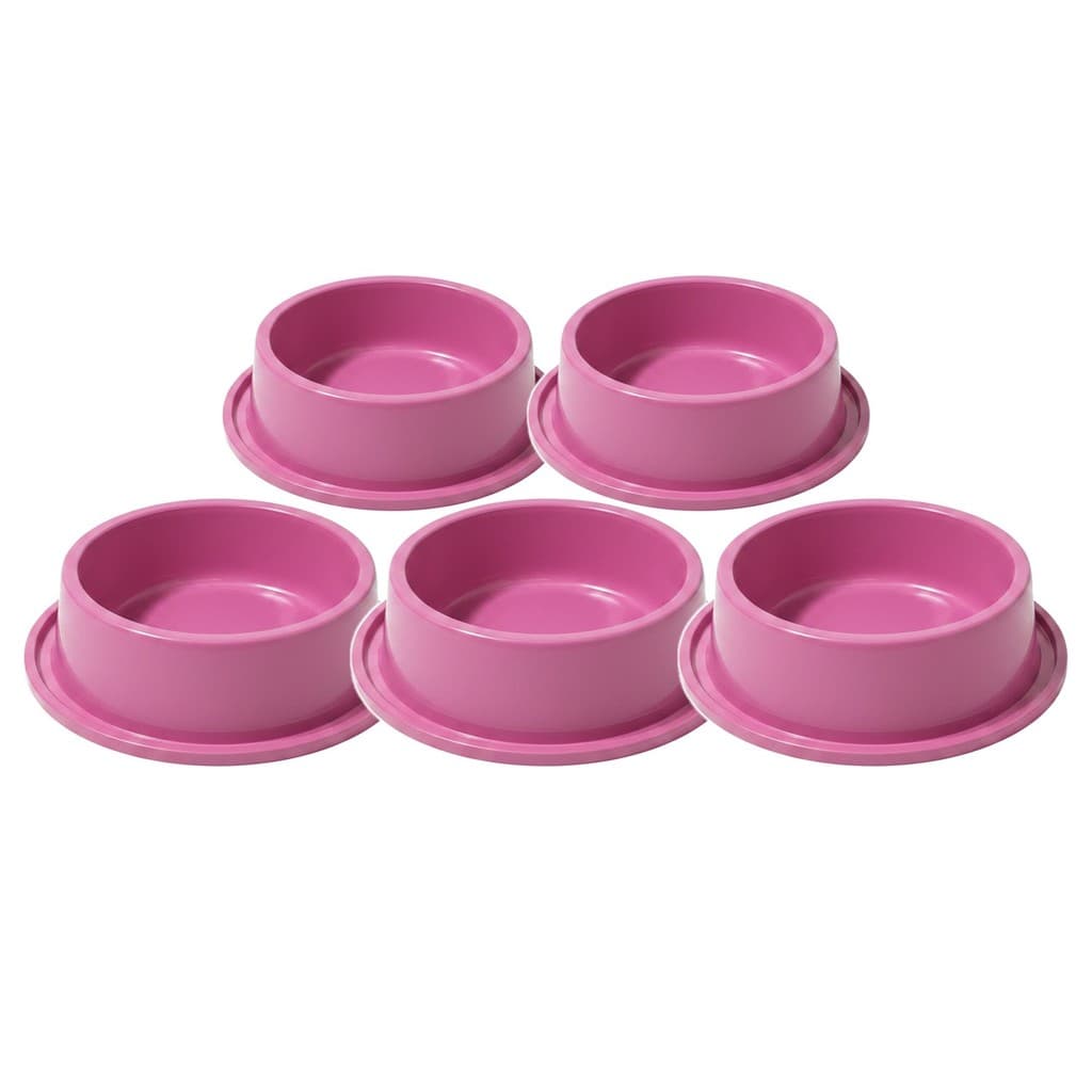 Kit 5 Comedouro Anti Formiga Plástico Pote Ração Água 700ml Pequeno Cachorro Gato Rosa