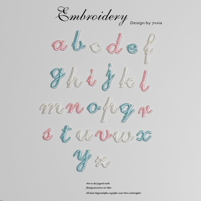 26 flores letras em inglês bordado pano adesivos e nomes e primeiras letras auto-adesivo DIY decorativo remendo adesivo
