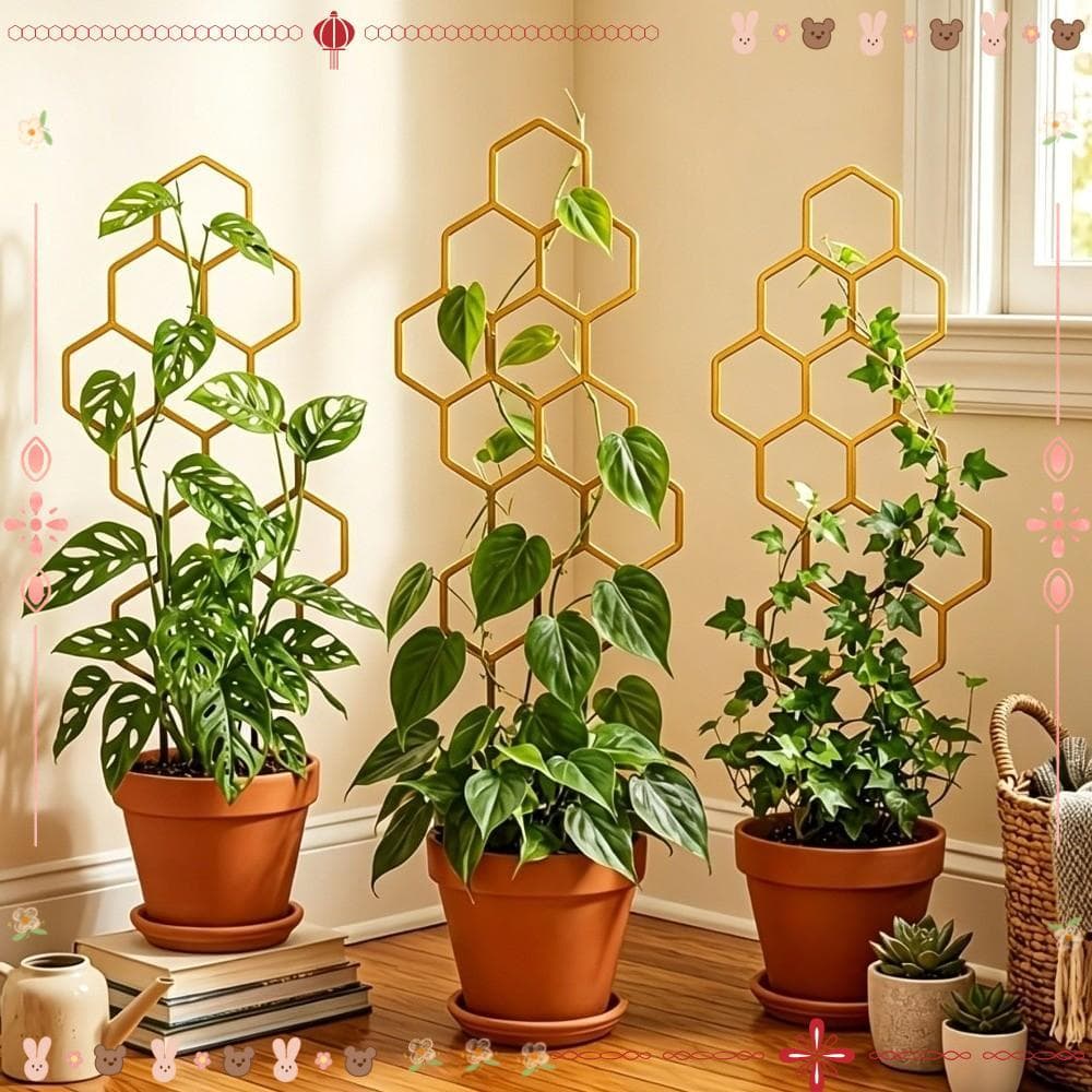 Treliça De Plantas, Suporte De Design De Favo De Mel Para Estrutura De Escalada De Jardim De Videiras Em Vasos