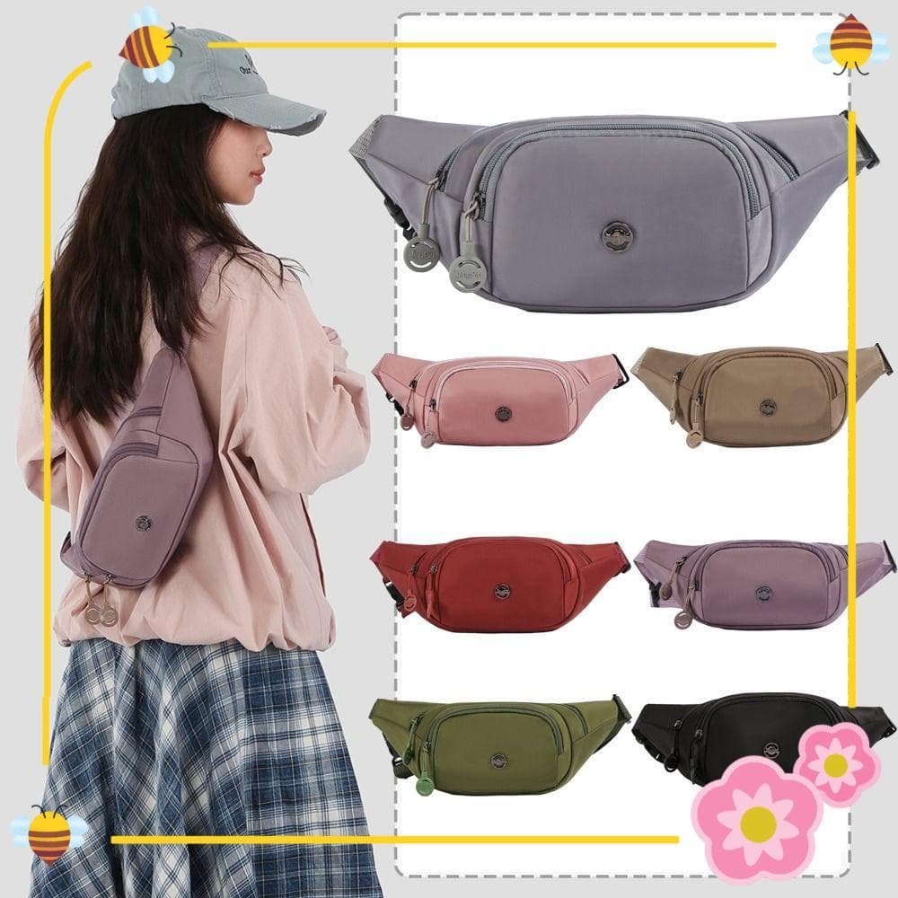 Bolsa De Cinto  , Cintura De Cor Sólida De Grande Capacidade , Pochete Resistente Ao Desgaste De Nylon Para Esportes A