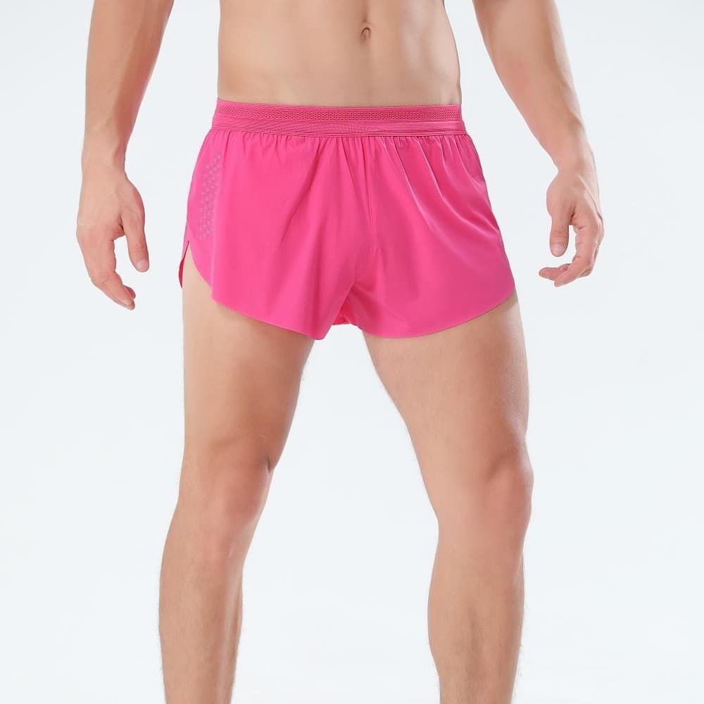 Shorts de corrida masculino feminino profissional maratona pista e campo calças de três pontos forro de secagem rápida A
