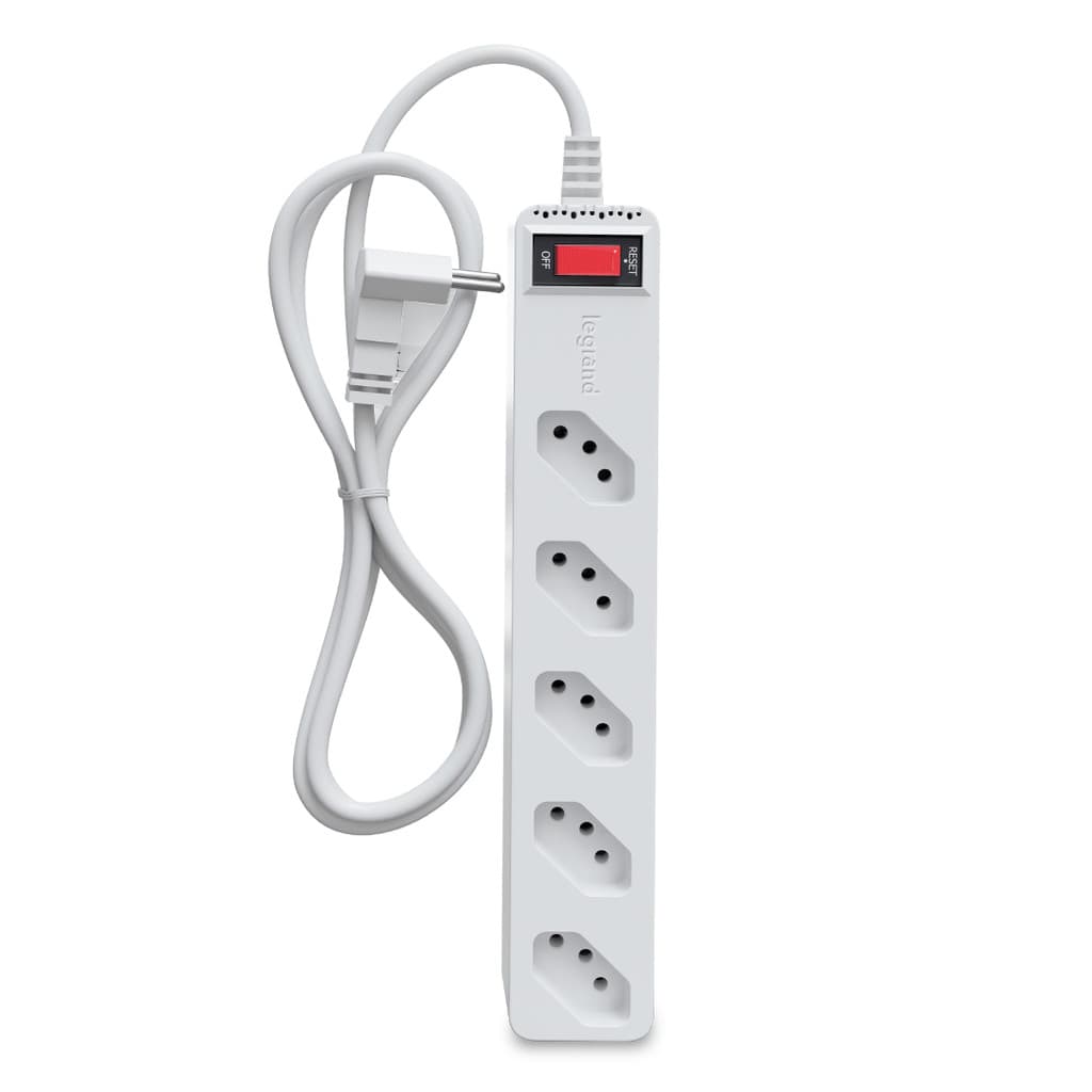 PIAL Energia 5 Tomadas LCF Branco Filtro de Linha e Protetor Elétrico DPS Bivolt