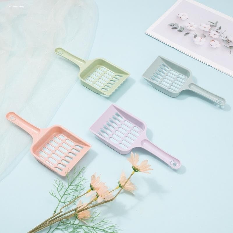Pá para areia de gato e gato, ferramenta útil, espessada, poros grandes, Tofu, areia, solo expandido, pá para animais de