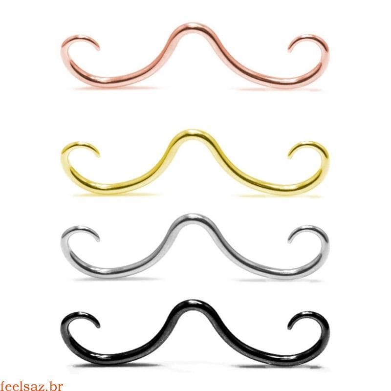 feelsaz Aço Inoxidável Bigode Septo Piercing Nariz Anéis Únicos Stud Hoop