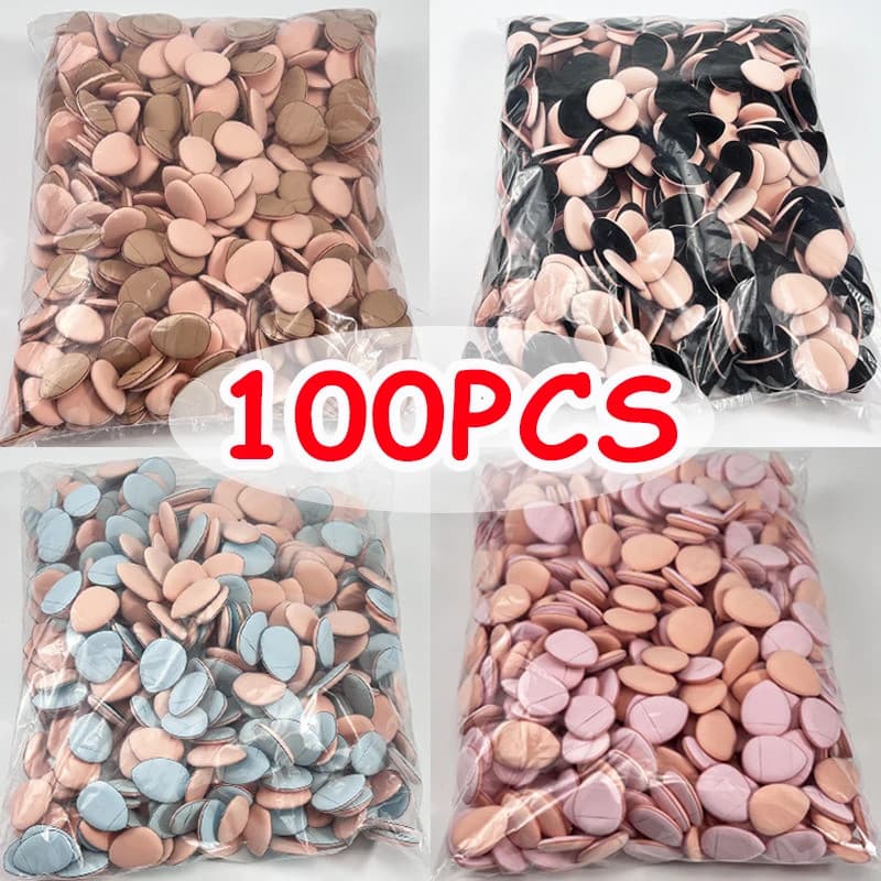 Mini Dedo Polegar Maquiagem Esponja Puff 100 Pçs Almofada De Ar Macio Corretivo Cosméticos Base Líquida Blush Pó Ferrame