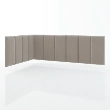 Kit 20 Placas Cabeceira em L Modular Estofada Adesiva 45X20Para Cama Solteiro Casal Queen King Envio