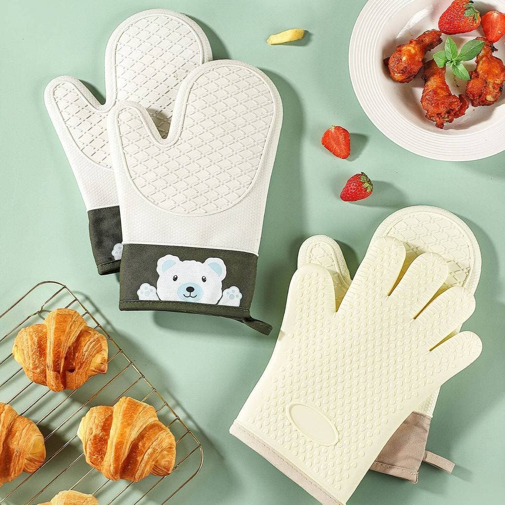 Luva térmica cozinha Luvas de forno resistente ao calor Sinos luvas de Silicone cozinha de isolamento térmico