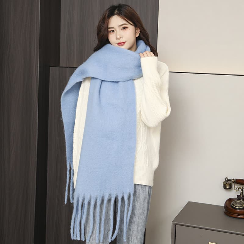 Cachecol de imitação de caxemira para mulheres, cachecol de lã espesso de alta qualidade para o inverno, cachecol mascul