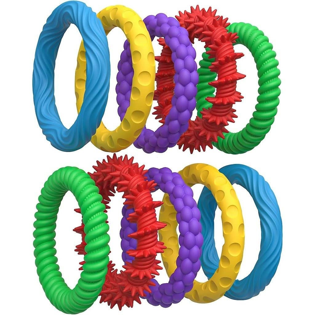 Brinquedo de Anel de Mão Texturizado para Crianças e Adultos - Anel de Mão Sensorial Elástico para Autismo, TDAH, Alívio