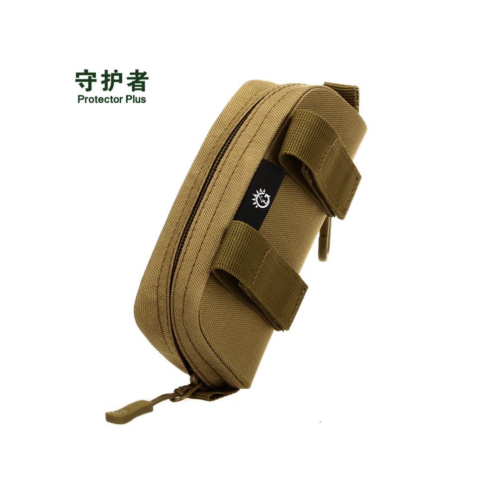 Bolsa de embreagem ao ar livre pequena bolsa sistema MOLLE camuflagem óculos saco ciclismo caso tático marrom saco