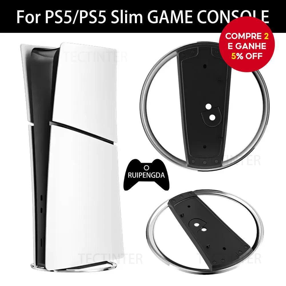 Suporte de Resfriamento Vertical para Console PS5 e PS5 Slim com Antiderrapante para Edição em Disco do PS5 e Base