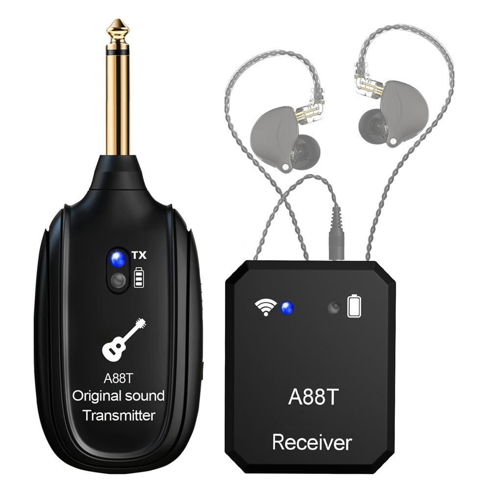 Sistema De Monitor Intra-Auricular Sem Fio 2.4G Com Transmissor/Receptor Clipado , Emparelhamento Automático Para Guitar