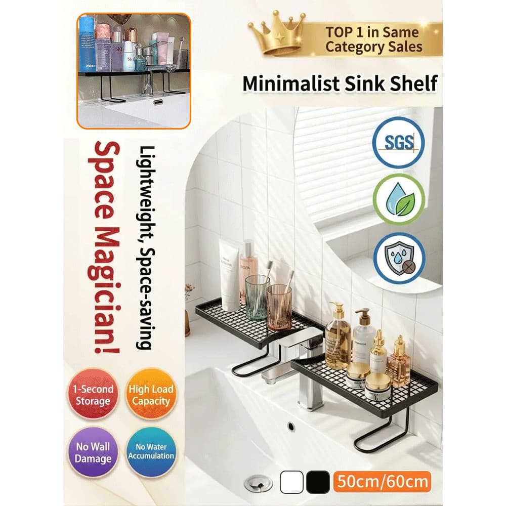 [Economize Espaço] [Estilo Versátil] Organizador De Lavabo Para Banheiro/Pia/Estante De Utilidades/Organização