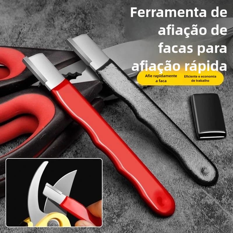 Afiador Manual de Facas em Aço – Pedra de Afiação Portátil