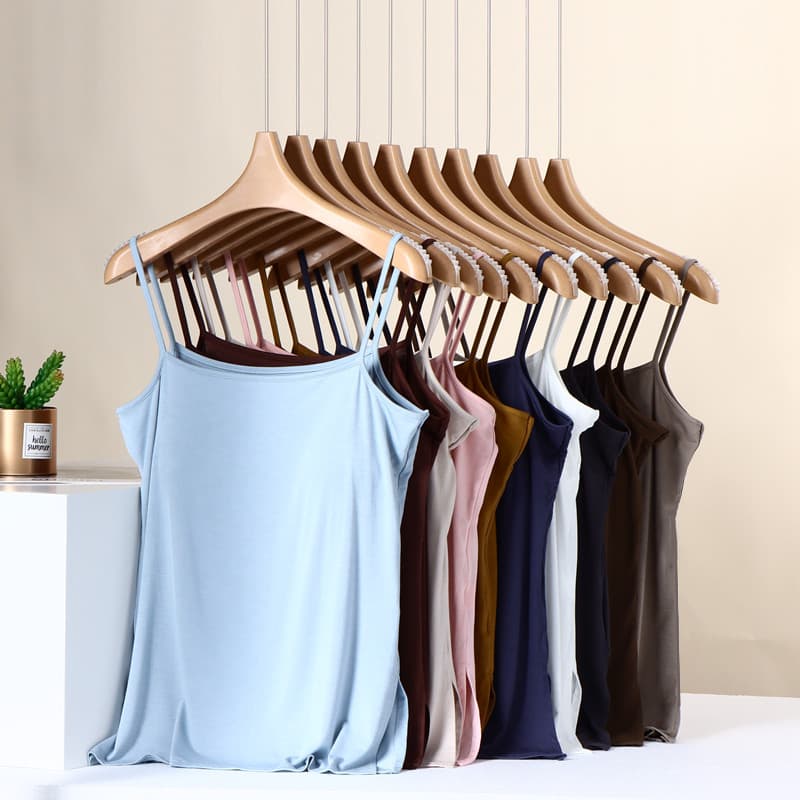 Roupa exterior Modal com almofada no peito camisola feminina bainha interna fenda superior cor sólida camisa de fundo fi