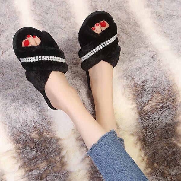 | slippers | ☂Sapatos femininos 2024 novo estilo versão coreana chinelos peludos feminino desgaste exterior influenciado