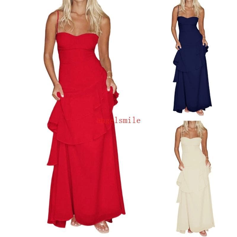 Elegante Chiffon Vestido Sol Renda Delicada Guarnição Respirável Casual Praia Festas Maxi Formal Vestidos
