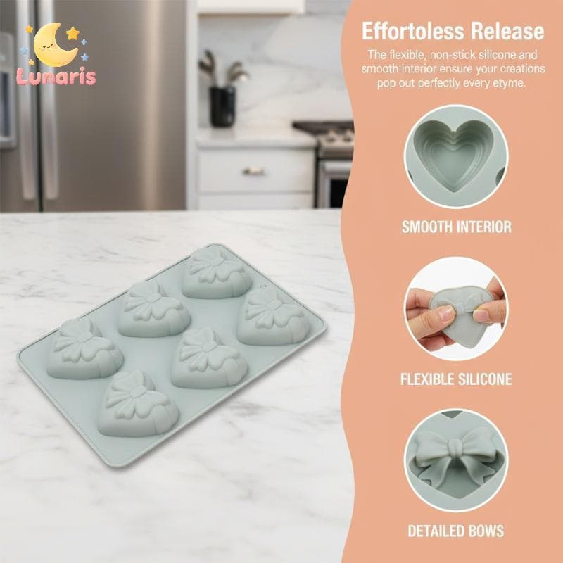 Lunaris Silicone 3D Coração Arco Forma Bolo Doces Molde De Chocolate Fondant Para Assar Açúcar Artesanato Decoração Novo