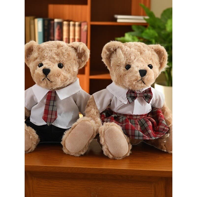 Bonito estilo Preppy urso de pelúcia boneca brinquedo de pelúcia JK terno uniforme escolar urso boneca Ragdoll presente
